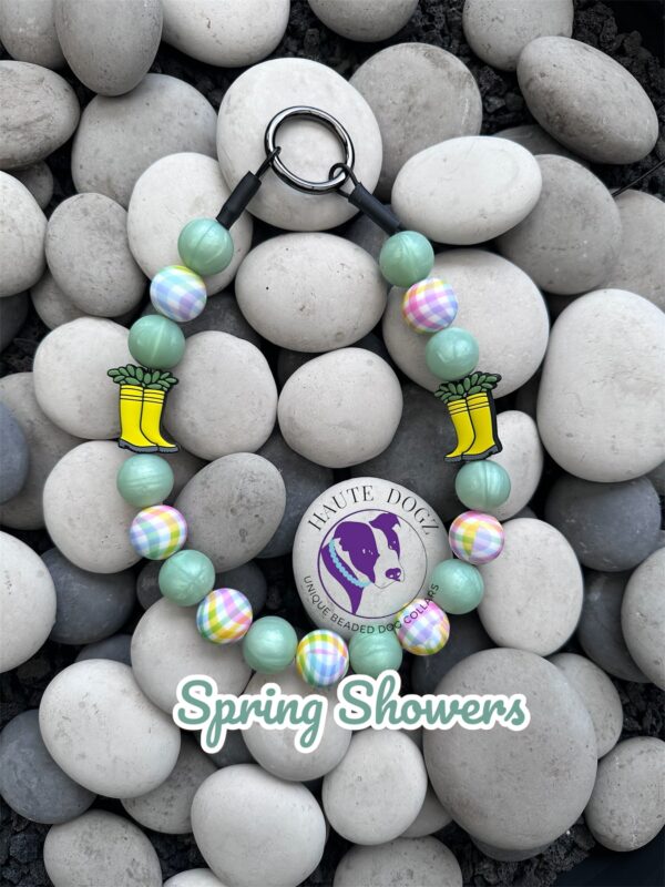 Spring Showers - Beaded Dog Collar