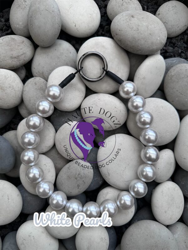 White Pearls - Beaded Dog Collar