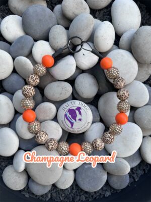 Champagne Leopard - Beaded Dog Collar