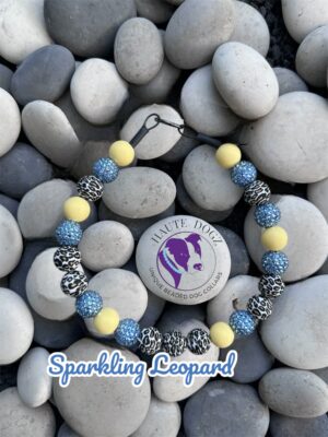 Sparkling Leopard - Beaded Dog Collar