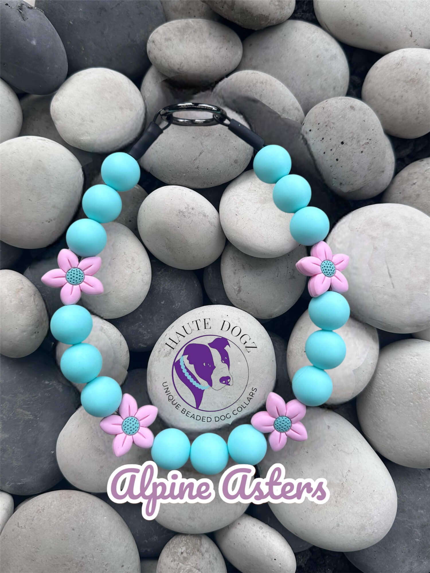 Alpine Asters - Beaded Dog Collar