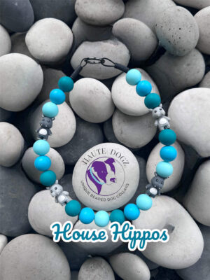 House Hippos - Beaded Dog Collar