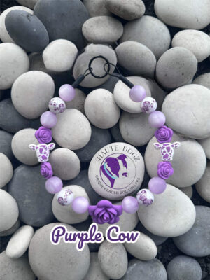 Purple Cow - Beaded Dog Collar