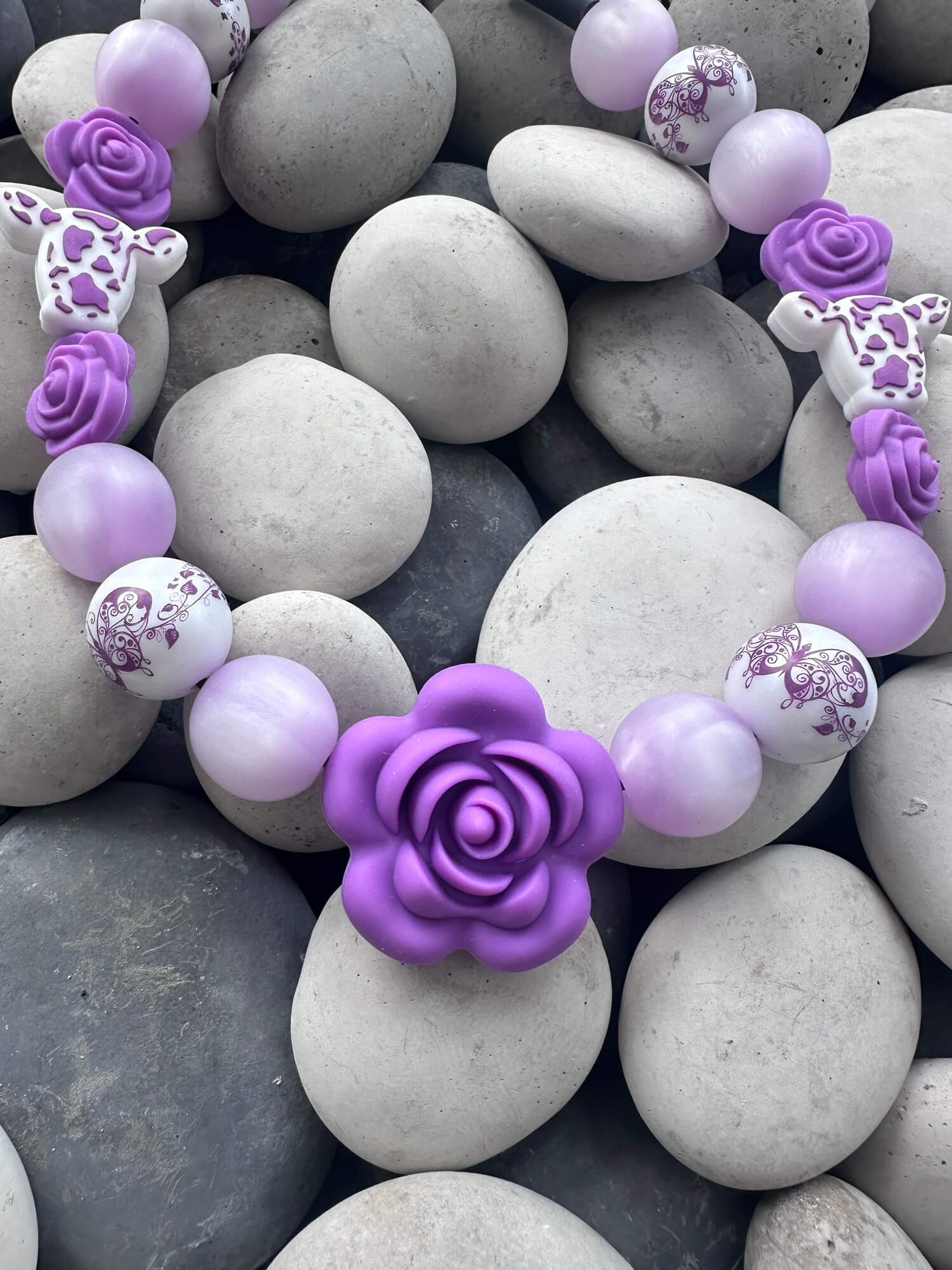 Purple Cow - Beaded Dog Collar - Image 2