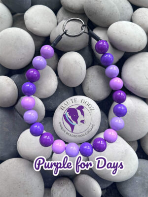 Purple for Days - Beaded Dog Collar