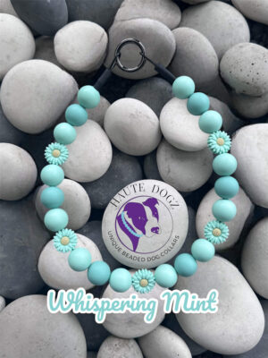 Whispering Mint - Beaded Dog Collar