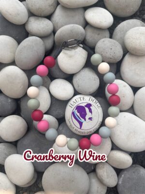 Cranberry Wine - Beaded Dog Collar