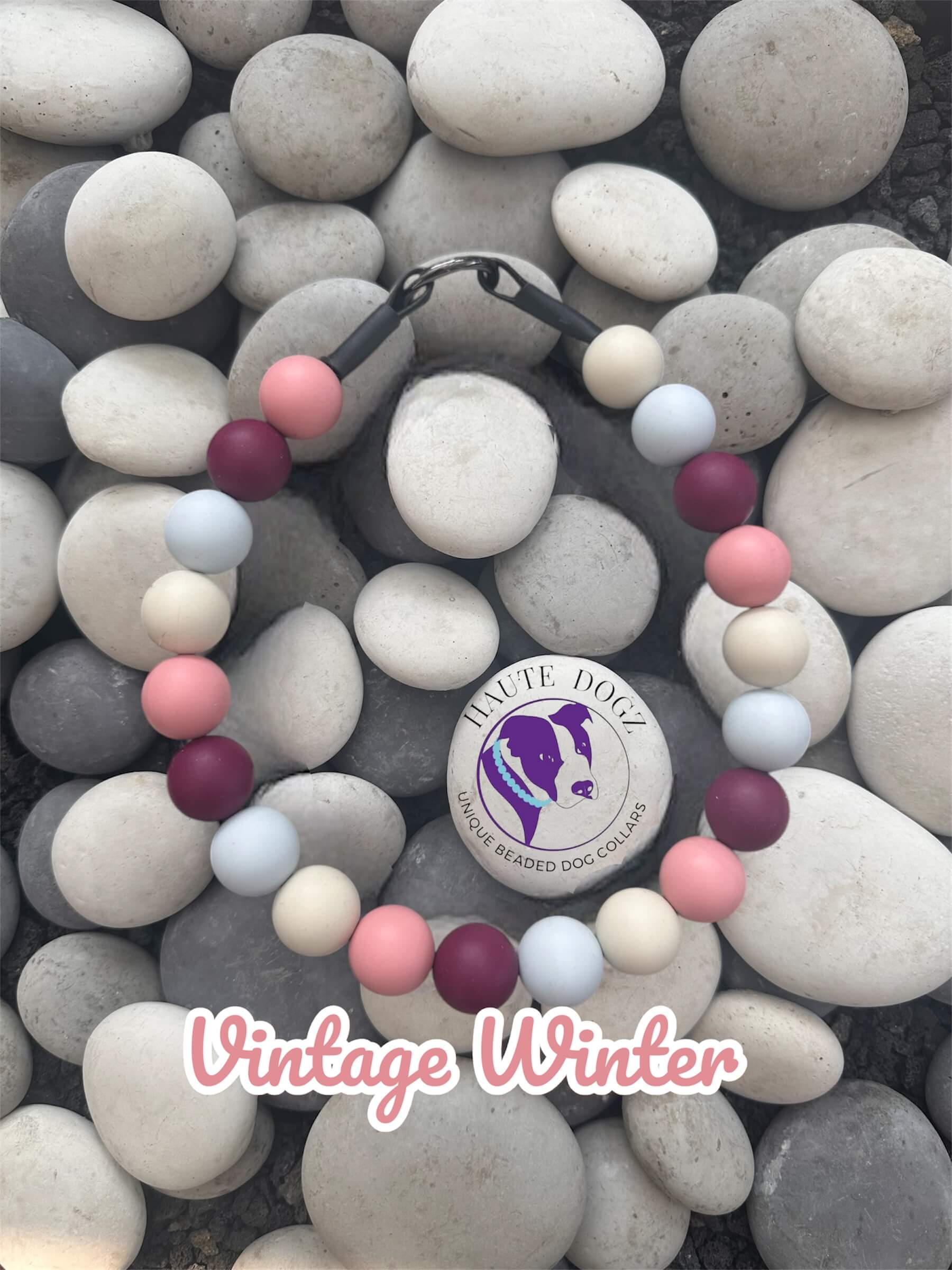Vintage Winter - Beaded Dog Collar