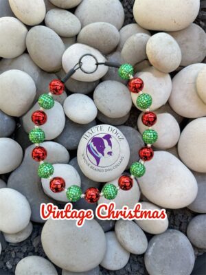Vintage Christmas - Beaded Dog Collar