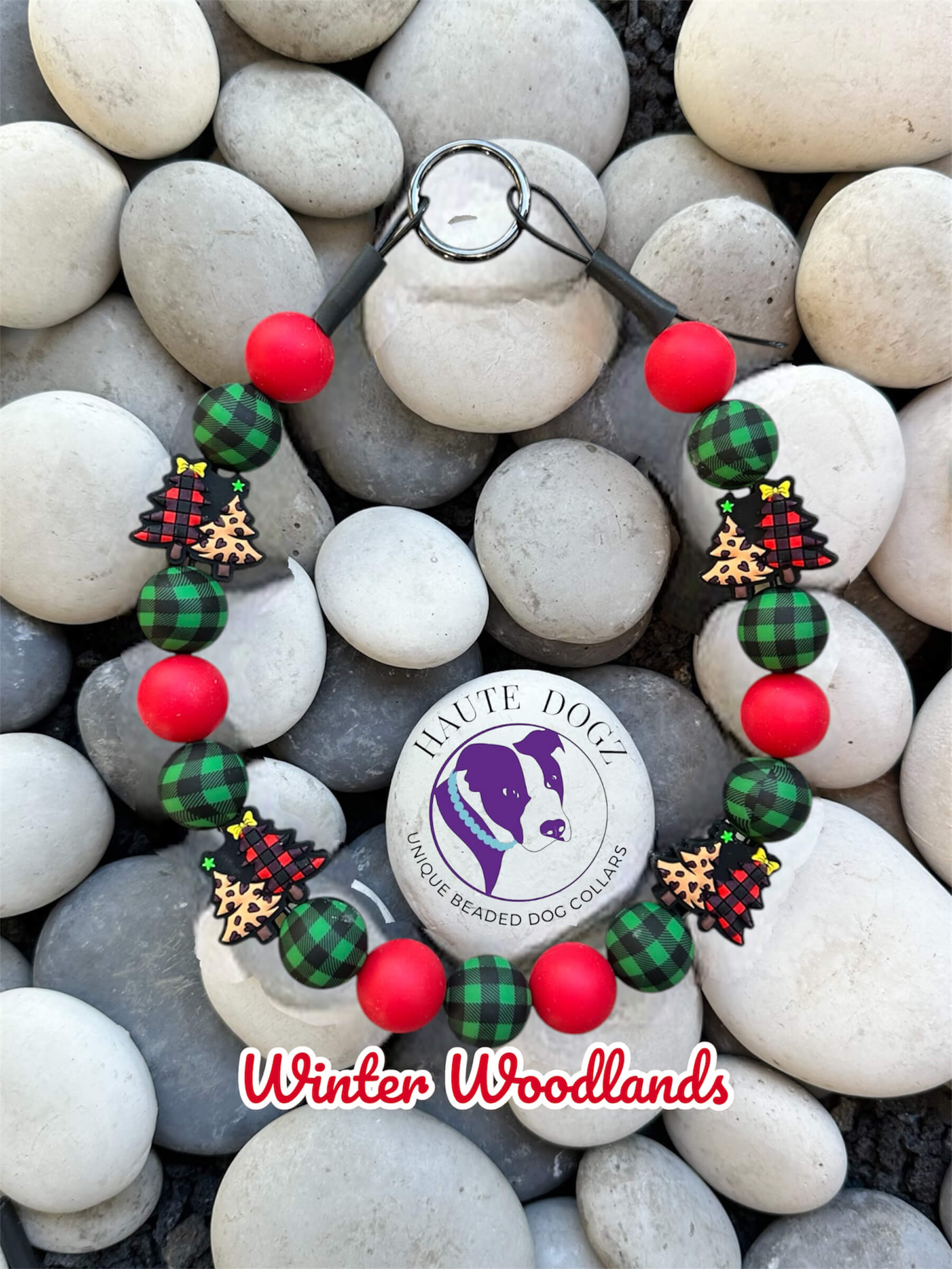 Winter Woodlands - Beaded Dog Collar
